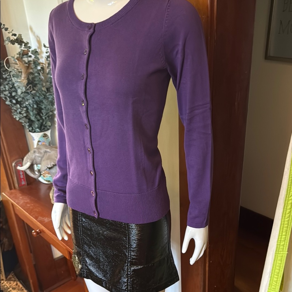 NWT Style&Co size small Purple Button-Up Cardigan